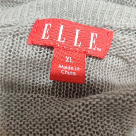 Elle Striped Sequin Sweater Lightweight Open Knit Sparkle Pullover Beige Size XL - Picture 3 of 6